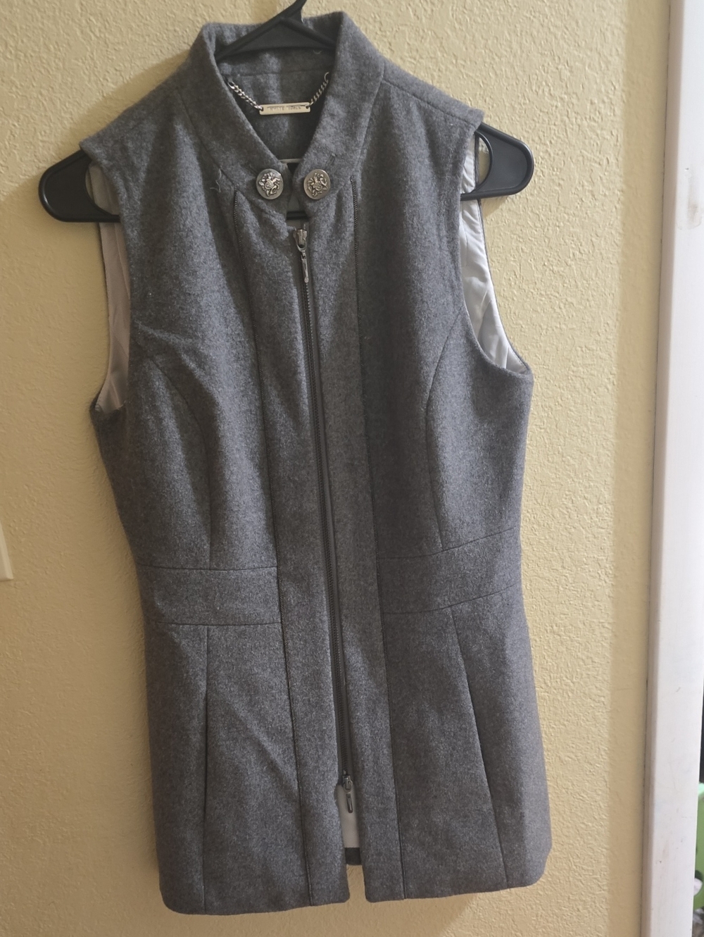 Like New Tailored White House Black Market Wool-Blend Zip Vest